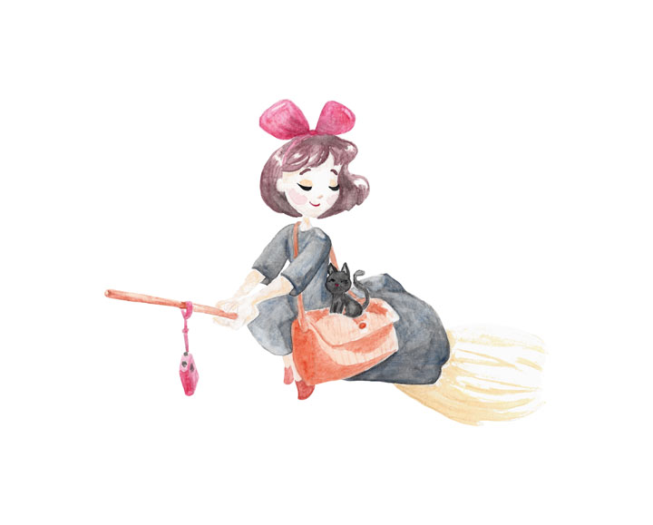 kiki flying on her broom